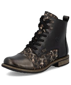 RIEKER BOTILLON FEMME EN CUIR LARGE & FERMETURE ECLAIR